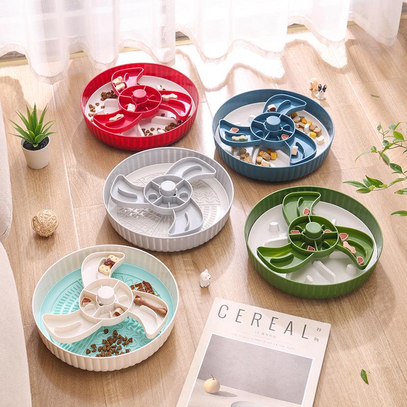 Pet slow food bowl two-in-one Suitable for cats and small dogs, designed for intelligence development and preventing vomiting. - NoKa&AuroraStone
