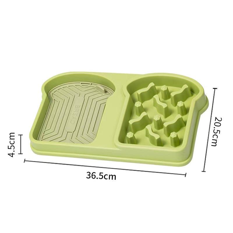 Pet Slow Food Bowl Slow Food Bowl for Dogs Anti-Tipped Cat Lick Pad Pet Double Bowl Dog Eatware Pet Dinner Plate - NoKa&AuroraStone