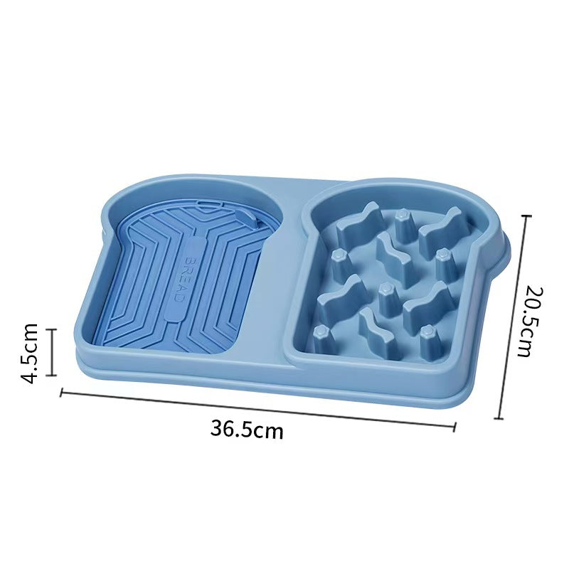 Pet Slow Food Bowl Slow Food Bowl for Dogs Anti-Tipped Cat Lick Pad Pet Double Bowl Dog Eatware Pet Dinner Plate