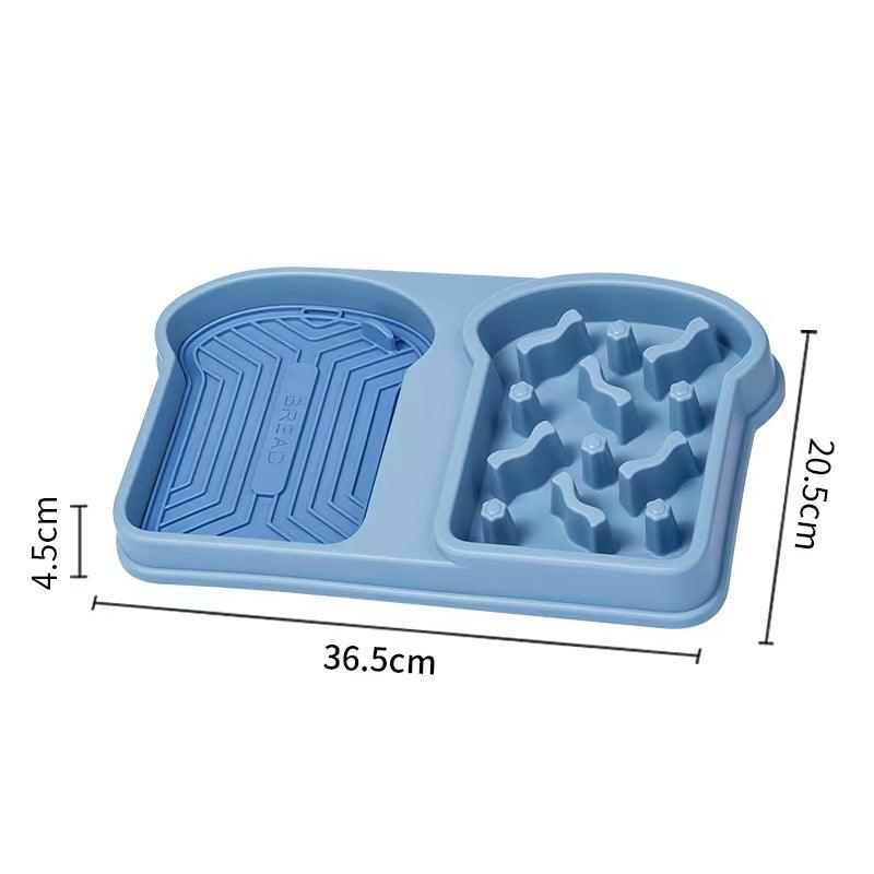Pet Slow Food Bowl Slow Food Bowl for Dogs Anti-Tipped Cat Lick Pad Pet Double Bowl Dog Eatware Pet Dinner Plate - NoKa&AuroraStone