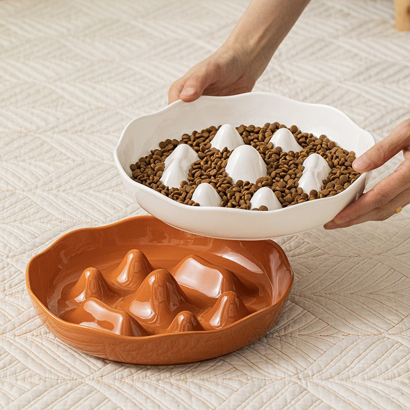 Ceramic Slow Feeder Bowl for Medium & Large Dogs | Anti-Choke