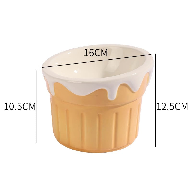 Tilted Ceramic Elevated Cat Bowl