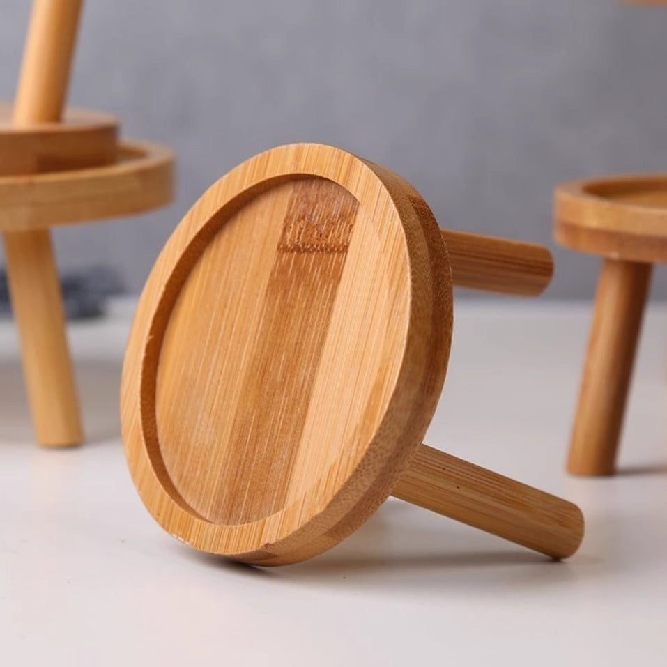Elevated Anti-Spill Solid Wood Pet Bowl Stand