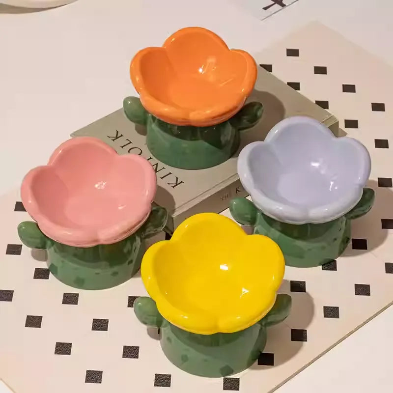 Elevated Ceramic Feeding Bowl Easy to clean