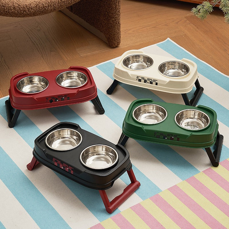 Foldable Elevated Stainless Steel  Detachable & pet bowl