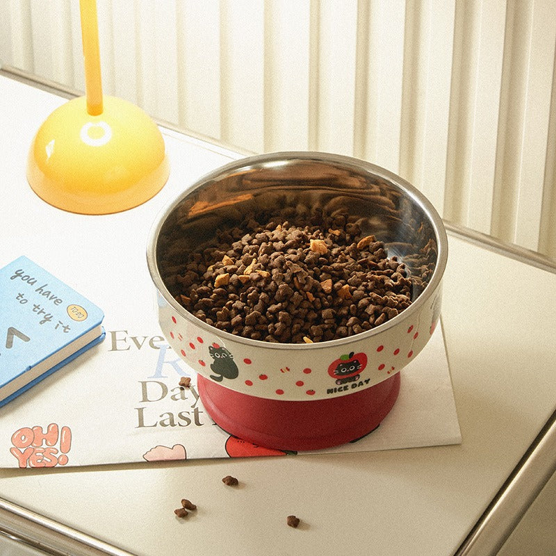 Elevated Stainless Steel Pet Bowl – Neck Relief Feeder for pets