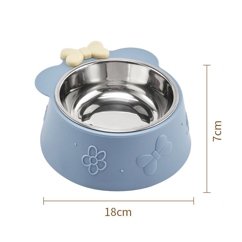 Stainless Steel Raised Pet Bowl – Durable Feeder for Dogs and Cats, Neck-Friendly Design