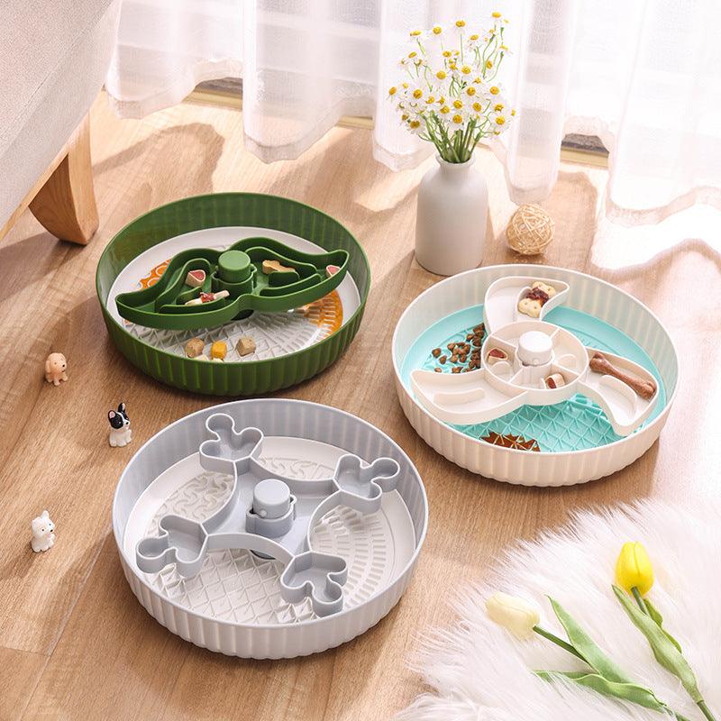 Pet slow food bowl two-in-one Suitable for cats and small dogs, designed for intelligence development and preventing vomiting. - NoKa&AuroraStone