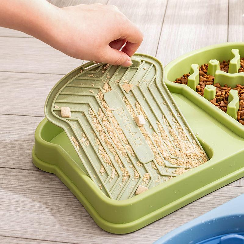 Pet Slow Food Bowl Slow Food Bowl for Dogs Anti-Tipped Cat Lick Pad Pet Double Bowl Dog Eatware Pet Dinner Plate - NoKa&AuroraStone