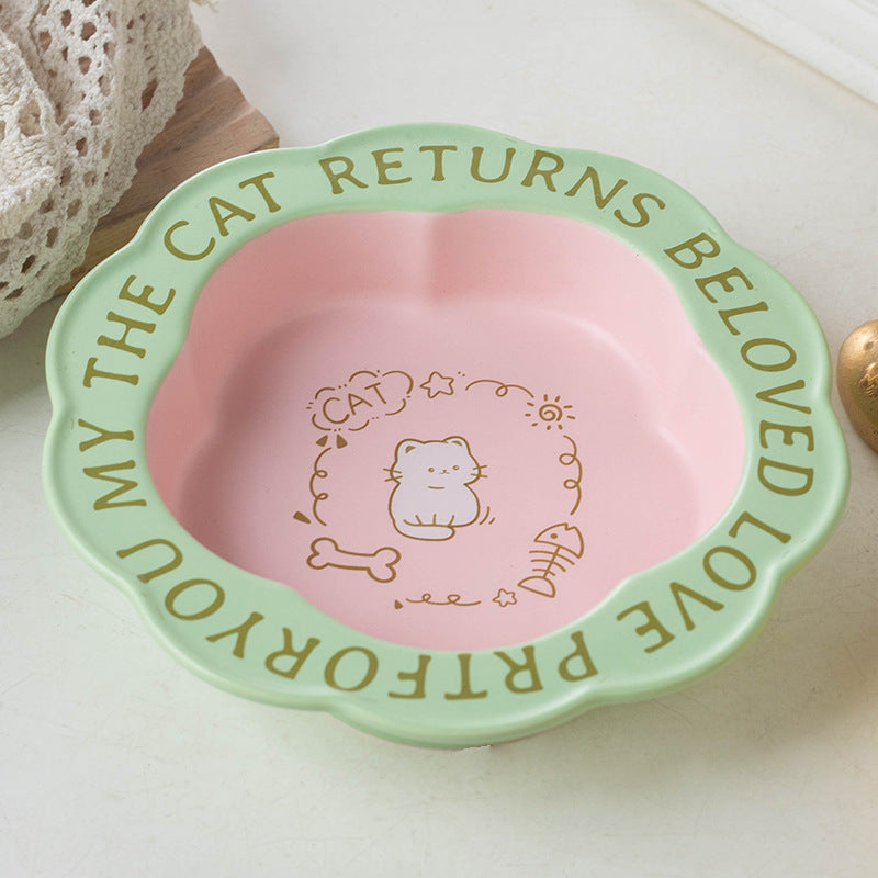 6-Inch Ceramic Cat Plate 200ml – Matte Finish Pet Bowl for Cats & Small Dogs