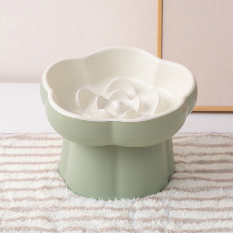 Elevated Ceramic Slow Feeder Bowl cat&small dog｜Anti-Choke Raised Dish – view 5