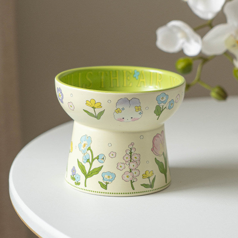 Tulip-Shaped Raised Pet Bowl – Ergonomic & Elegant