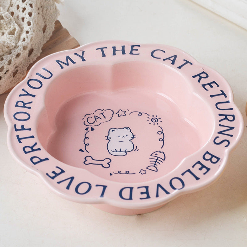 6-Inch Ceramic Cat Plate 200ml – Matte Finish Pet Bowl for Cats & Small Dogs