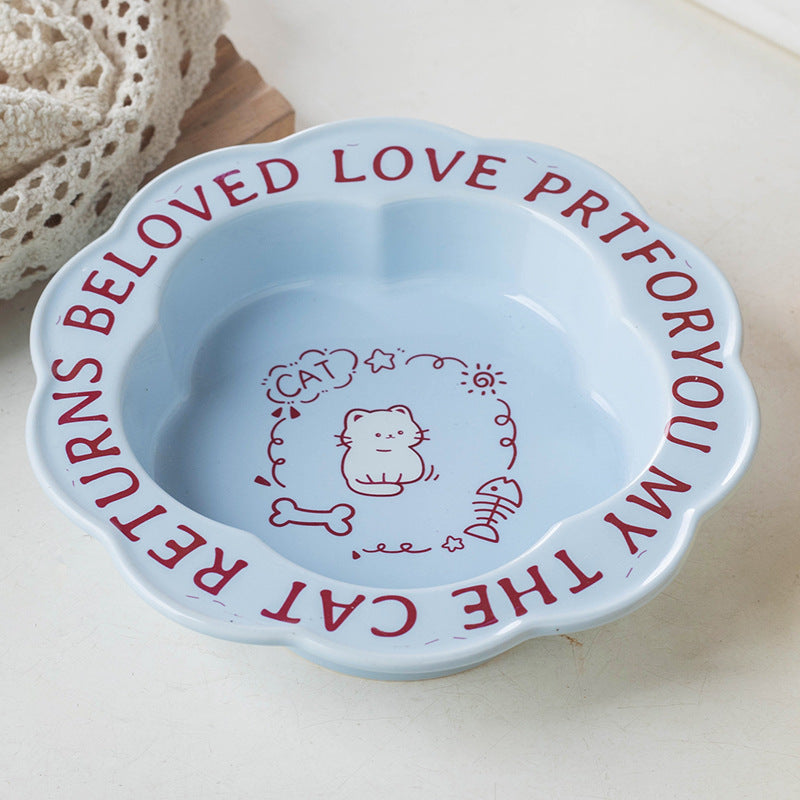 6-Inch Ceramic Cat Plate 200ml – Matte Finish Pet Bowl for Cats & Small Dogs