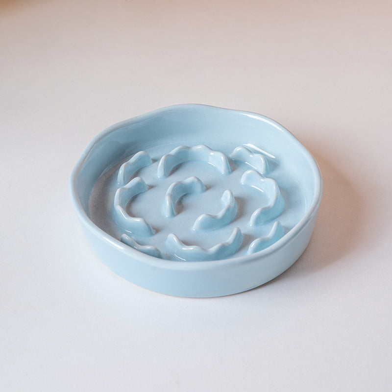 6-Inch Ceramic Slow Feeder Bowl for Cats & Small Dogs