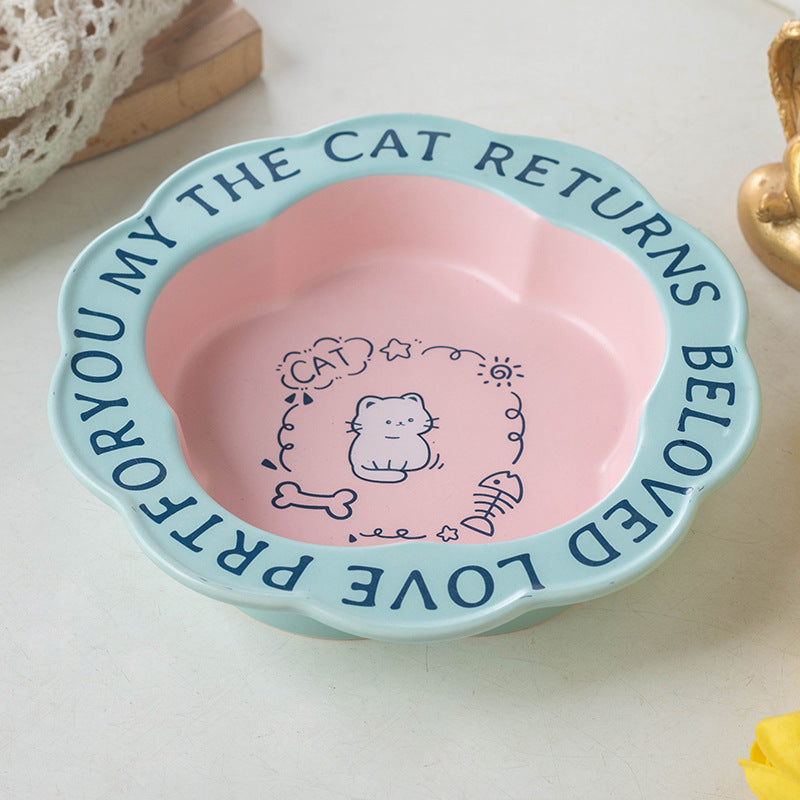 6-Inch Ceramic Cat Plate 200ml – Matte Finish Pet Bowl for Cats & Small Dogs