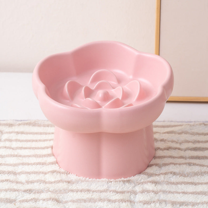 Elevated Ceramic Slow Feeder Bowl cat&small dog｜Anti-Choke Raised Dish – view 8