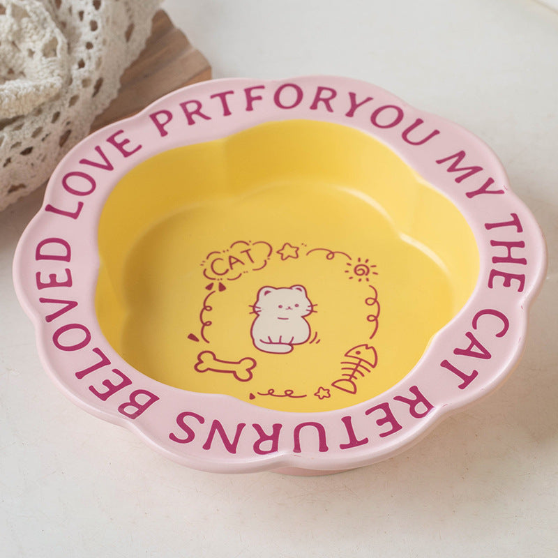 6-Inch Ceramic Cat Plate 200ml – Matte Finish Pet Bowl for Cats & Small Dogs