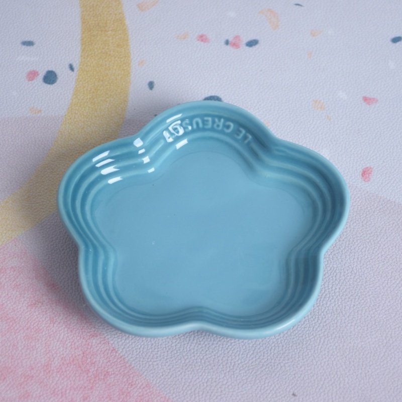 Macaron color gradient pet snack ceramic plate