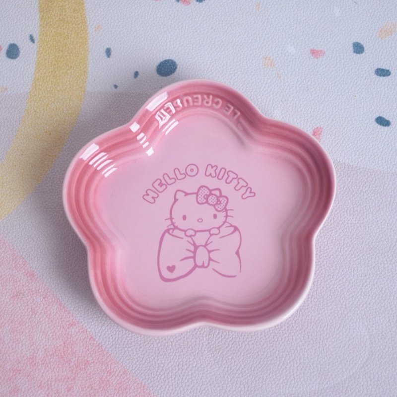 Macaron color gradient pet snack ceramic plate