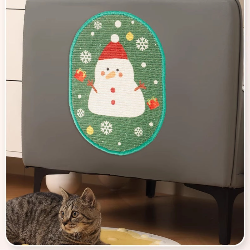 Christmas & Halloween Cat Scratch Board – Wall-Mounted Sisal Tree & Pumpkin Design