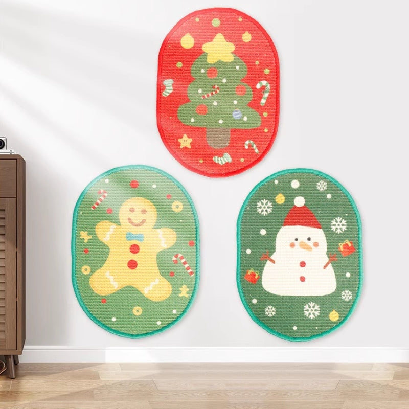 Christmas & Halloween Cat Scratch Board – Wall-Mounted Sisal Tree & Pumpkin Design