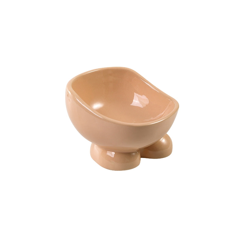 Ceramic Elevated Cat Bowl – Anti-Spill Pet Feeder with Neck Protection for Cats & Small Dogs