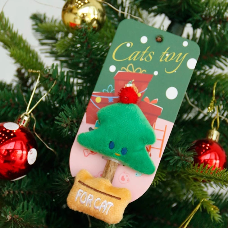 Christmas Matatabi Cat Toy – Catnip Silvervine Chew Toy for Dental Cleaning & Self-Play