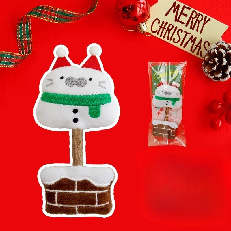 Christmas Matatabi Cat Toy – Catnip Silvervine Chew Toy for Dental Cleaning & Self-Play