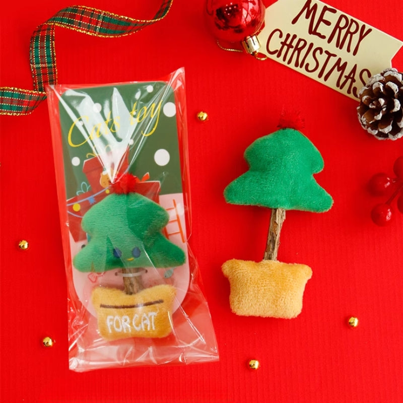 Christmas Matatabi Cat Toy – Catnip Silvervine Chew Toy for Dental Cleaning & Self-Play