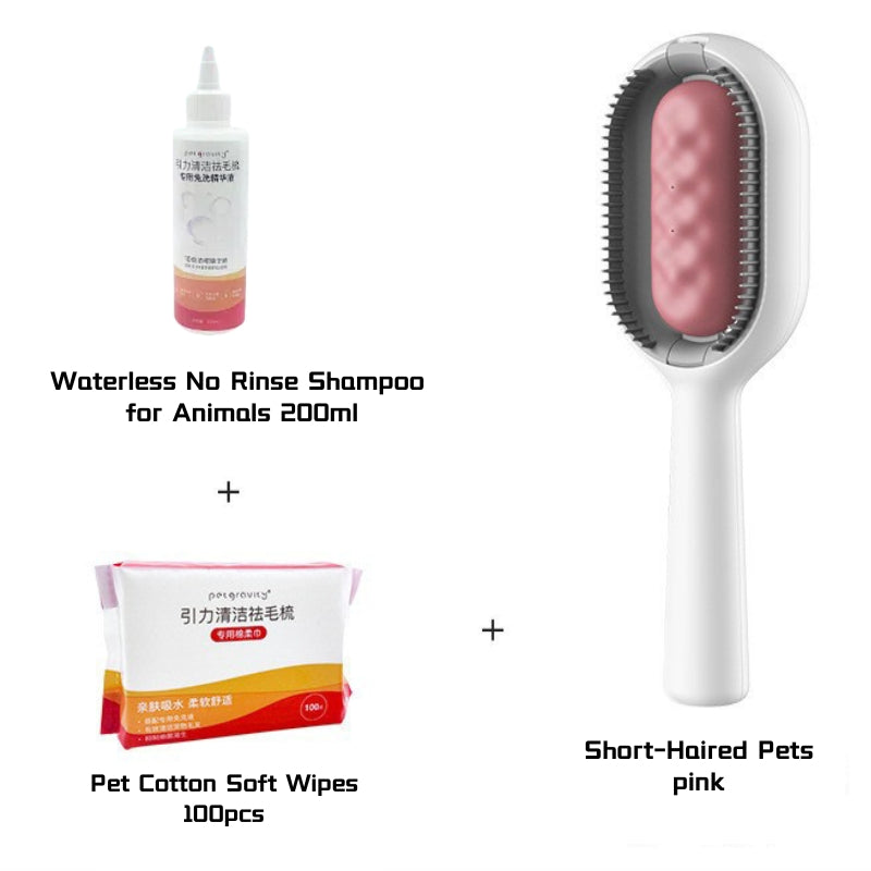 3-in-1 Pet Grooming Tool: Wet Brush with Water Tank, Hair Removal Comb, and Sticky Brush for Cats
