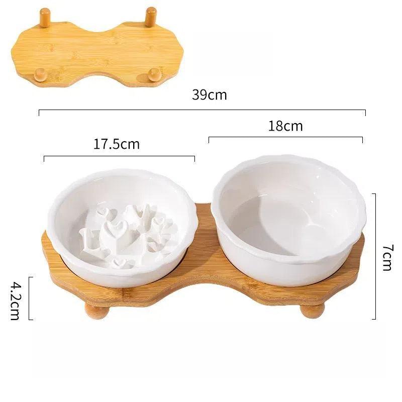Love Series Ceramic Dog Slow Food Bowl Cat Small Dog Anti-choking Anti-slip Cervical Cute Pet Bowl Slow Food Basin - NoKa&AuroraStone