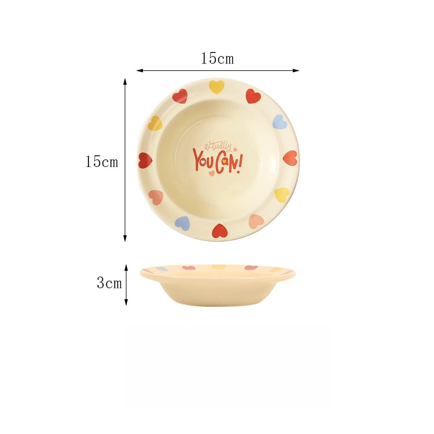 Cream Wind Belt Iron Frame Love Ceramic Pet Bowl Pot Cat Bowl Dog Bowl - NoKa&AuroraStone