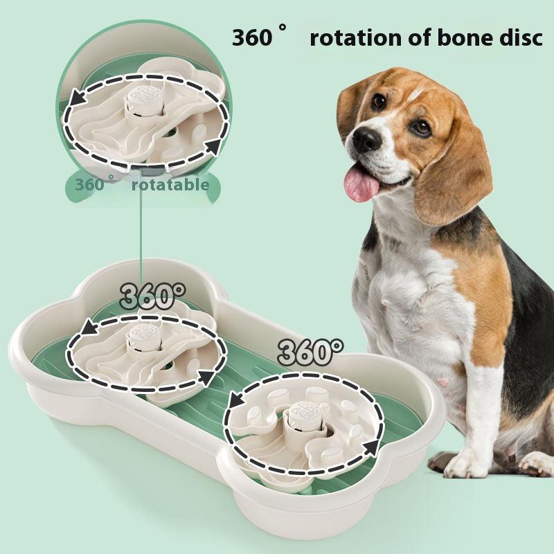 3 in 1 slow eating dog bowl, rotating puzzle pet eating bowl, anti choking and splash prevention - NoKa&AuroraStone