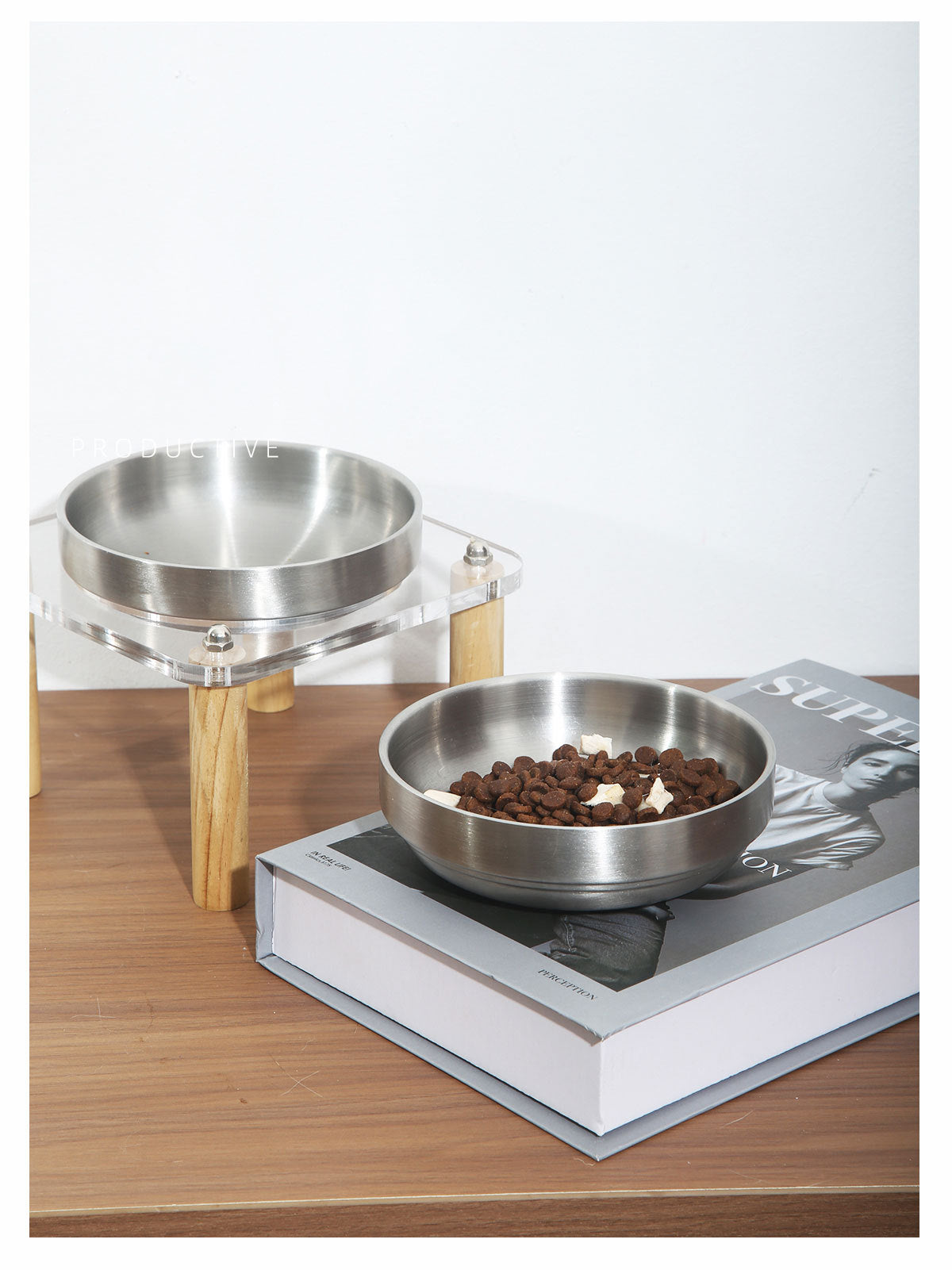 High-Stand Stainless Steel Dog & Cat Bowl set – Split Removable Pet Feeding Dish