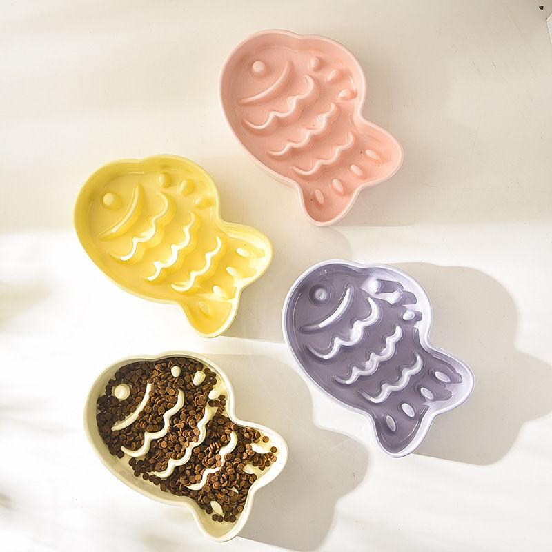 Pet Bowl Slow Food Bowl Cat Dog Bowl Ceramic Water Bowl Neck Protection Ceramic Food Dog Bowl - NoKa&AuroraStone