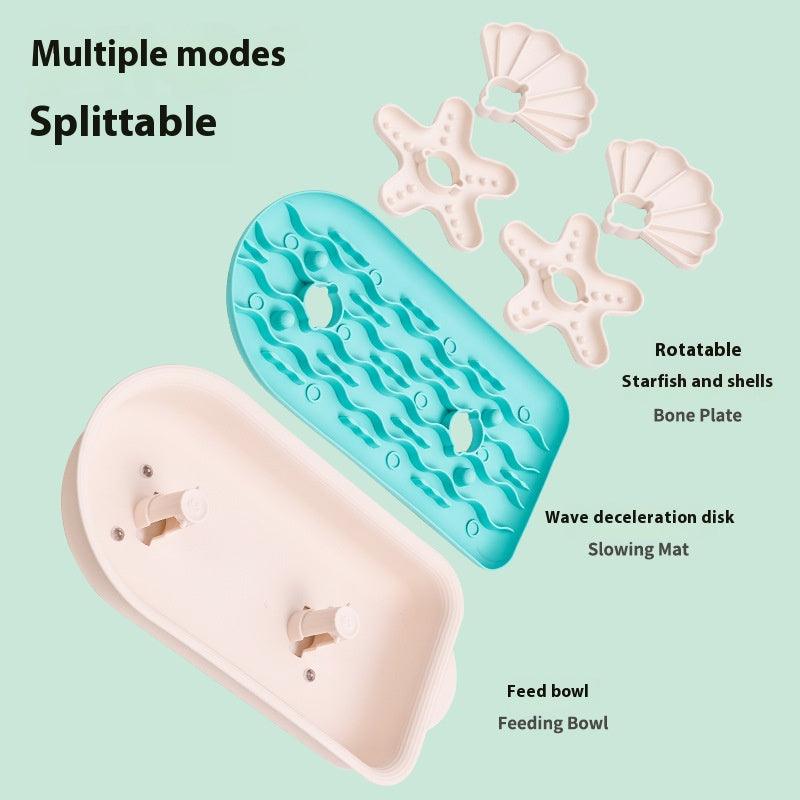 Universal for Dogs and Cats, Ocean Series Pet Multi-Functional Bowl, Slow Feeding Dog Bowl, Rotating Puzzle, Removable and Washable, High Edge Surround for Anti-Knock, Slow Feeding Bowl, Anti-Splash - NoKa&AuroraStone