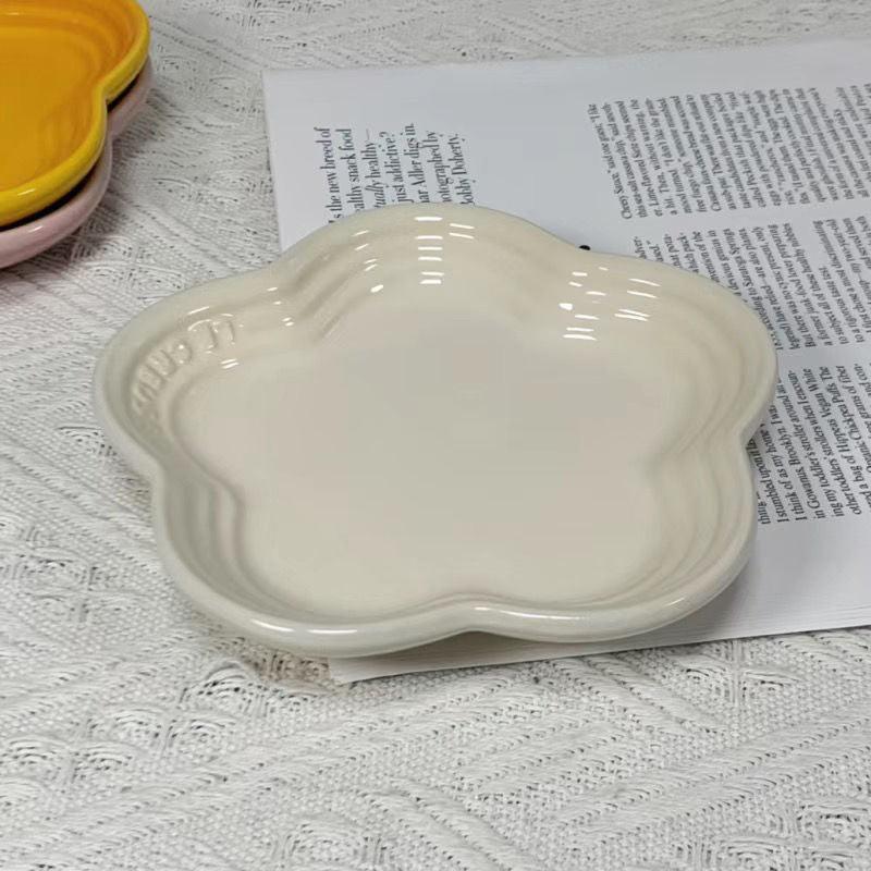 19 color rainbow plum blossom ceramic plate, French flower plate, dining plate, pet gradient - NoKa&AuroraStone
