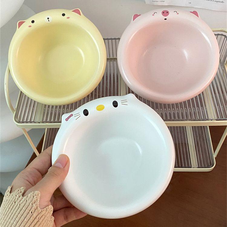 Blogger's Same Ceramic Cute Rice Bowl Cartoon Pig Cat Ceramic 5-inch Bowl New Cat Dog Bowl - NoKa&AuroraStone