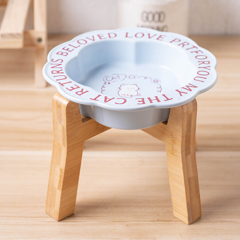 Princess-Style Porcelain Pet Bowl | Lace Edge & Easy-Clean