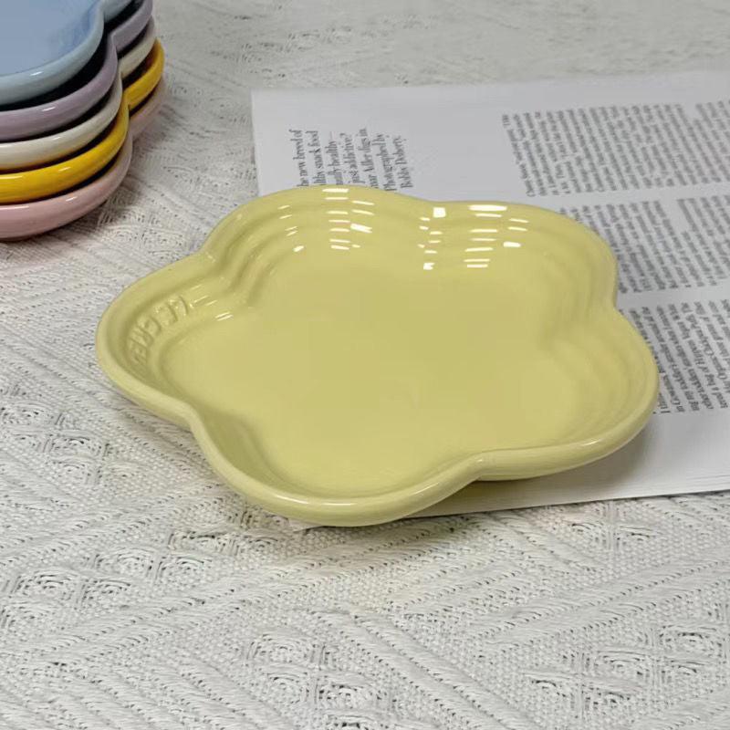 19 color rainbow plum blossom ceramic plate, French flower plate, dining plate, pet gradient - NoKa&AuroraStone