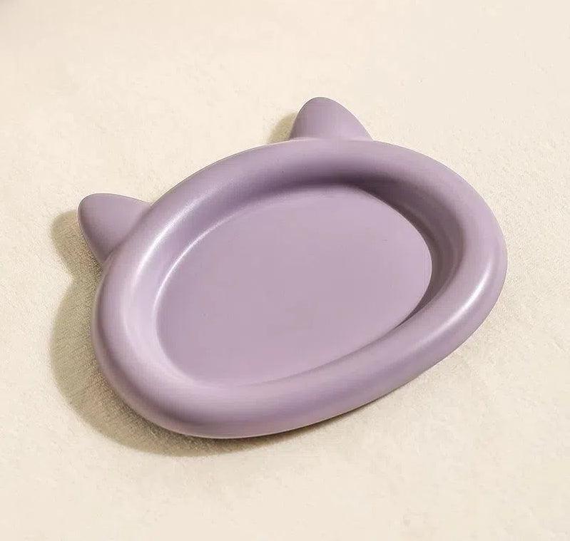 Canned Cat Bowl Ceramic Cat Bowl Cat Plate Large Diameter Rice Bowl Dinner Plate Cat Pet Bowl Shallow Mouth - NoKa&AuroraStone