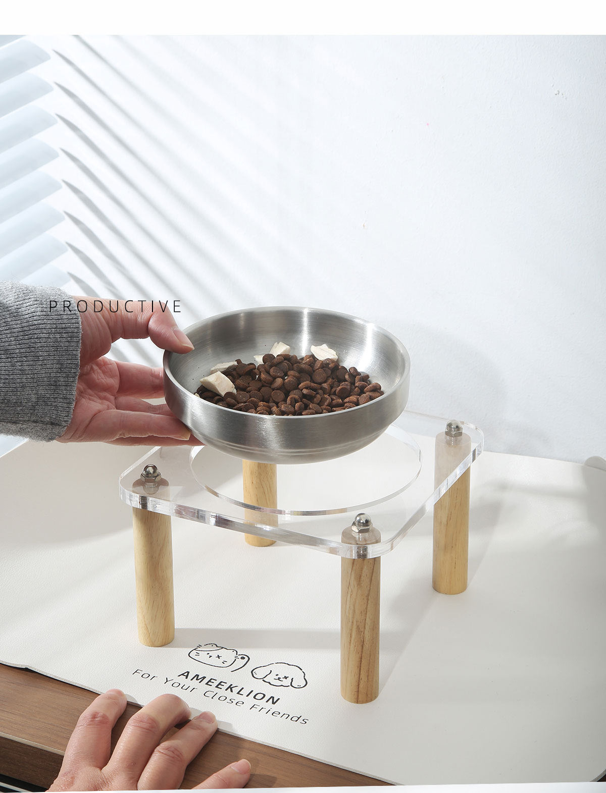 High-Stand Stainless Steel Dog & Cat Bowl set – Split Removable Pet Feeding Dish