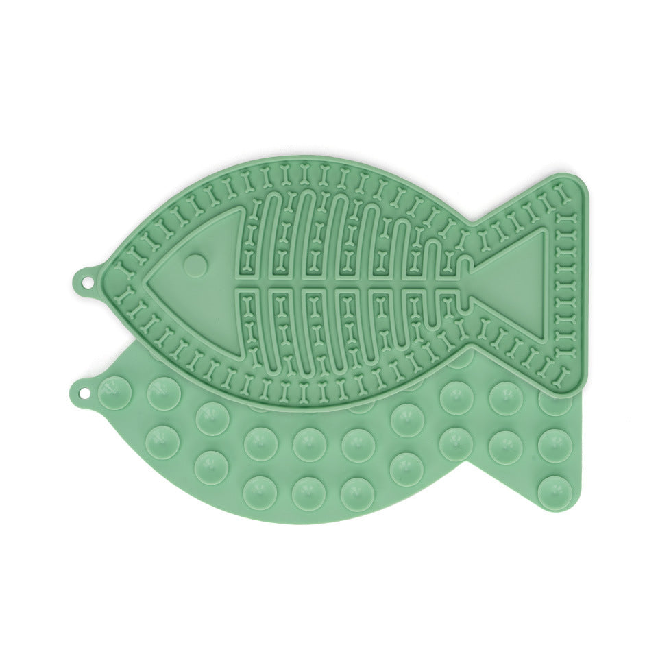 Dog & Cat Lick Mat with Suction – Fish-Shaped Slow Feeder