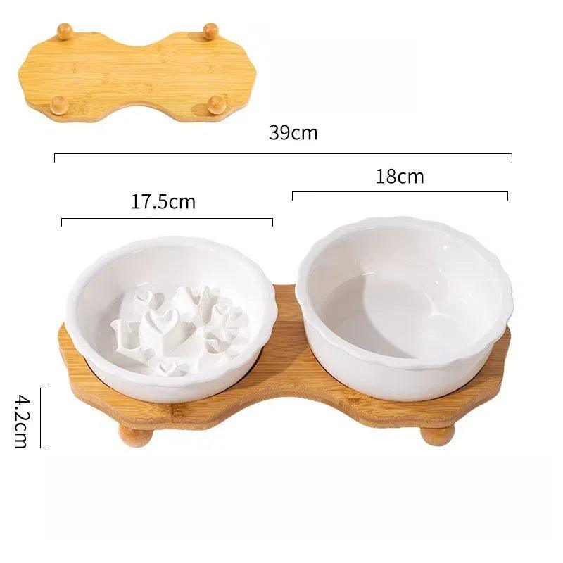 Love Series Ceramic Dog Slow Food Bowl Cat Small Dog Anti-choking Anti-slip Cervical Cute Pet Bowl Slow Food Basin - NoKa&AuroraStone