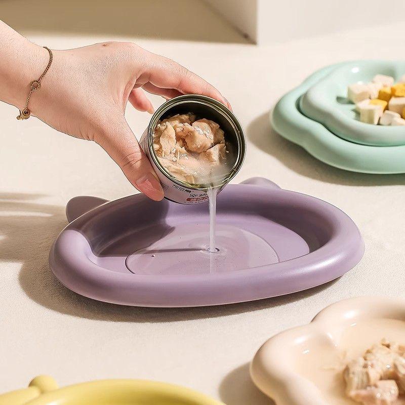 Canned Cat Bowl Ceramic Cat Bowl Cat Plate Large Diameter Rice Bowl Dinner Plate Cat Pet Bowl Shallow Mouth - NoKa&AuroraStone