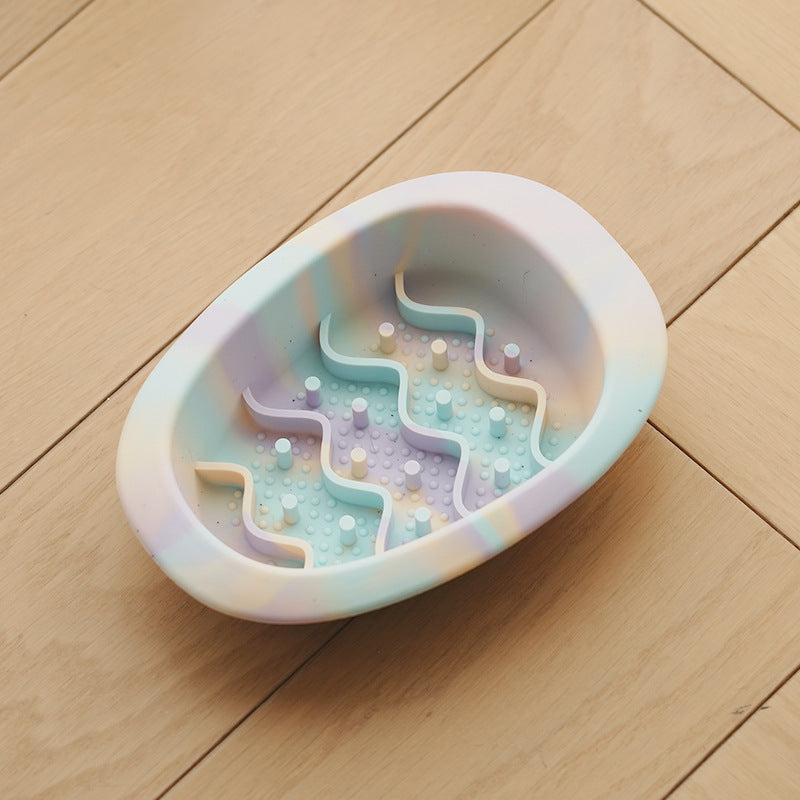 Pet Silicone Slow Feeder Bowl | Non-Slip Suction Base for Cats & Small Dogs