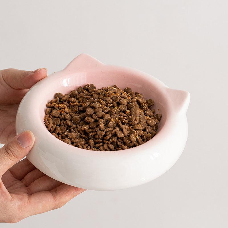 Reading way ceramic cat bowl dinner plate dog food basin anti-knock simple modern Pet Bowl puppy drinking bowl Cat Basin - NoKa&AuroraStone