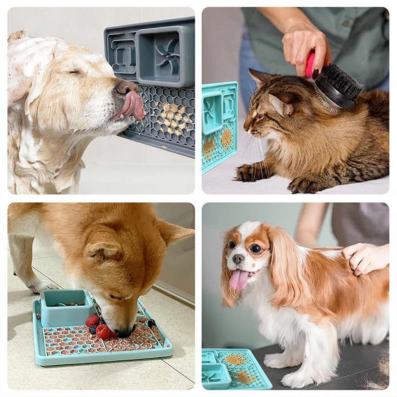 Pet Slow Feeder Mat, Licking Mat, Suitable for Cats and Dogs, Silicone Material, Dishwasher Safe - NoKa&AuroraStone