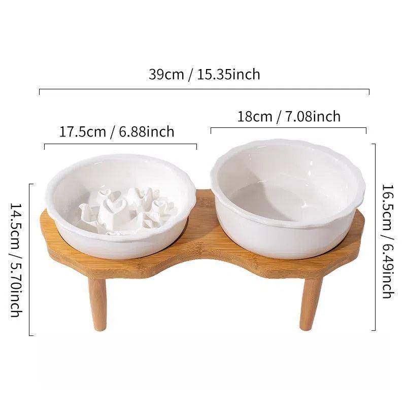 Love Series Ceramic Dog Slow Food Bowl Cat Small Dog Anti-choking Anti-slip Cervical Cute Pet Bowl Slow Food Basin - NoKa&AuroraStone